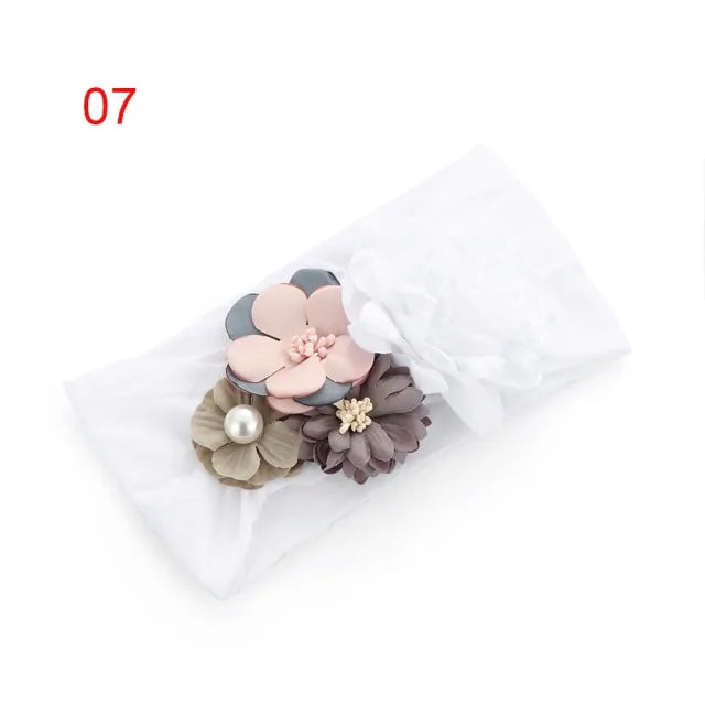 Soft Floral Bow Headband for Little Girls