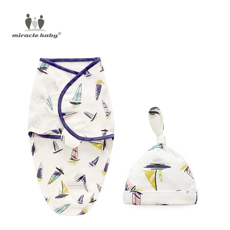 Cozy Baby Swaddle Blanket with Cap - Soft and Comfortable for Naptime and Bedtime