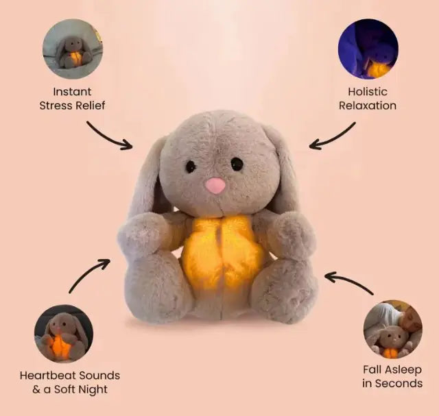 Breathing Rabbit Soothing Sensory Plush Toy for Babies