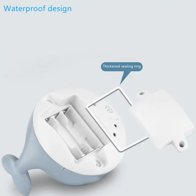 Baby Shower Whale Induction Water Spray Toy – White & Grey