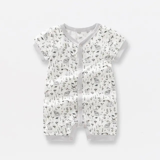 Bamboo Fiber Baby Zippered Romper – Soft, Eco-Friendly, and Comfortable for Newborns