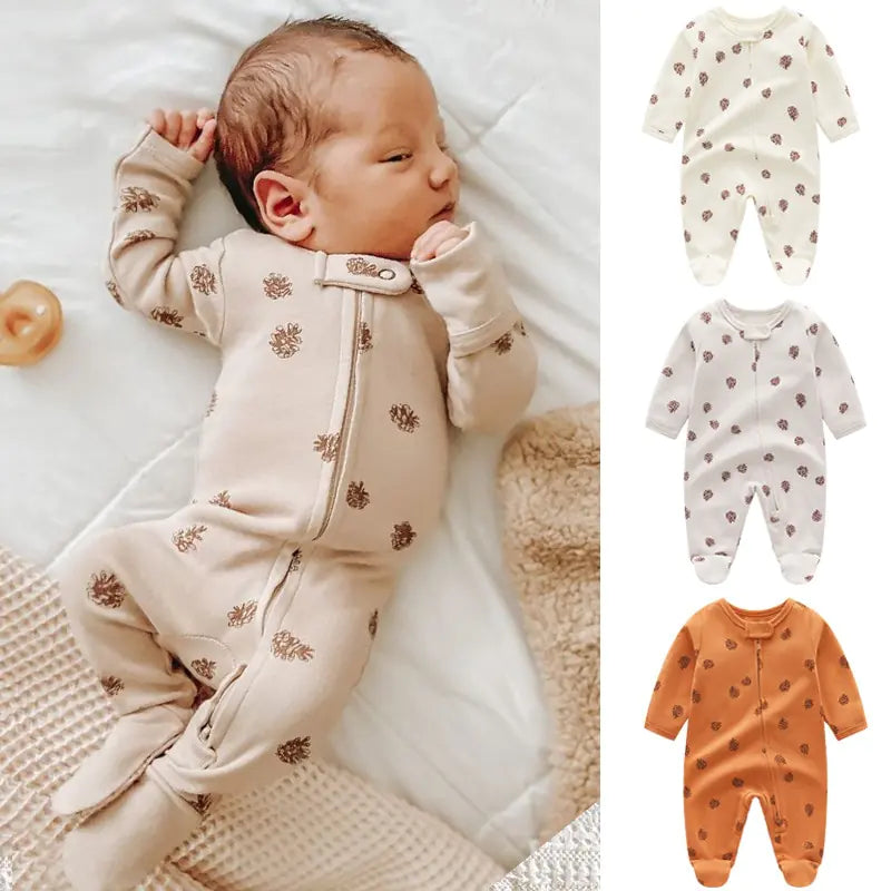 Knitted Coral Velvet Baby Footie Jumpsuit – Soft, Cozy, and Stylish for Newborns