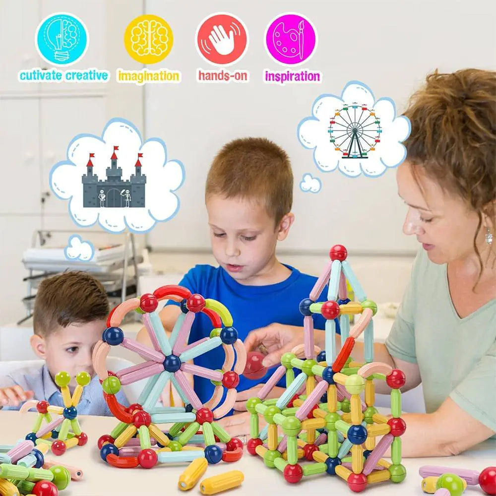 Magnetic Building Blocks - Creative Construction Set for Imagination and Learning