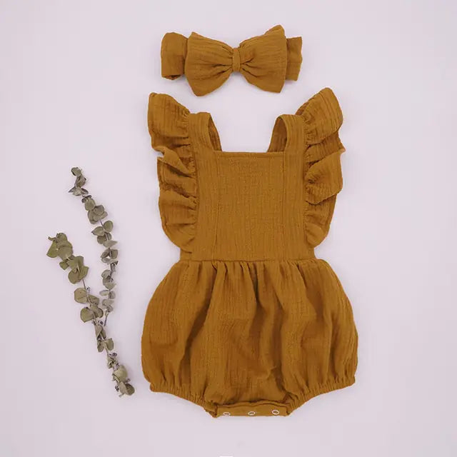 Pretty Organic Cotton Summer Playsuit for Girls