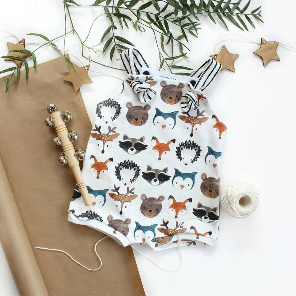 Strappy Animals Print Overall for Boys