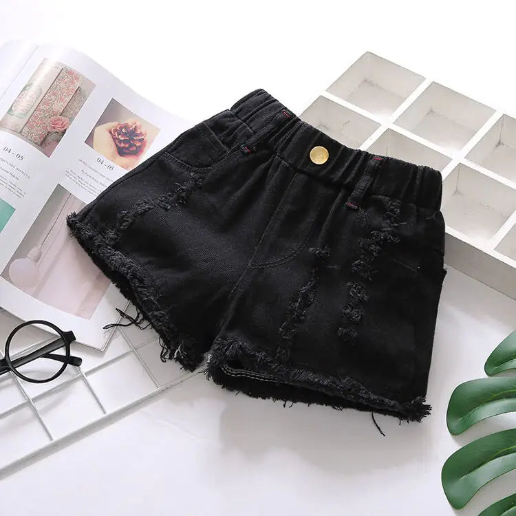 Girls Rustic Denim Shorts – Available in 6 Solid Colors
