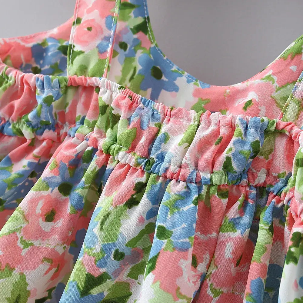 2pcs/Set Baby Girl Summer Floral Dresses