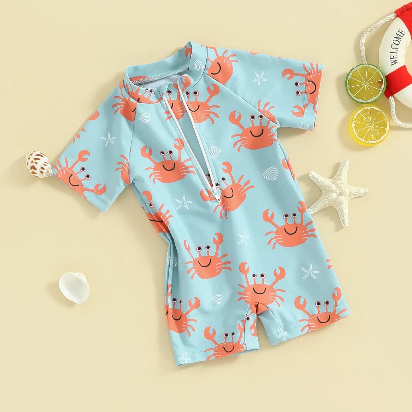 Sun-Safe Toddler Boys' Rash Guard Swimsuit
