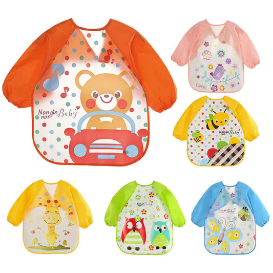 Waterproof Cartoon Baby Bibs & Burp Cloths Set