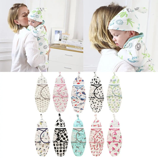 Cozy Baby Swaddle Blanket with Cap - Soft and Comfortable for Naptime and Bedtime