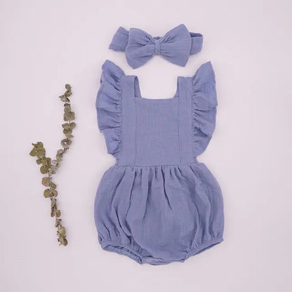 Pretty Organic Cotton Summer Playsuit for Girls