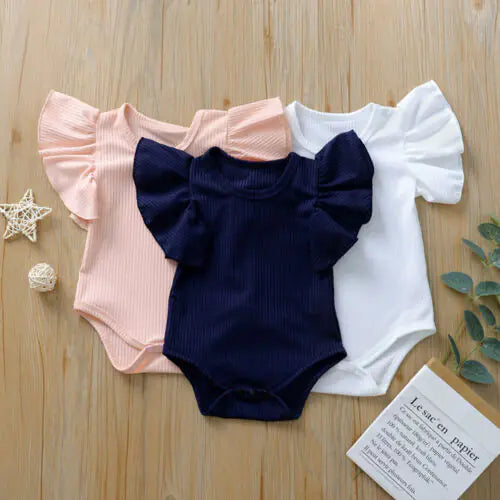 Soft Ruffled Sleeve Baby Girl Bodysuit