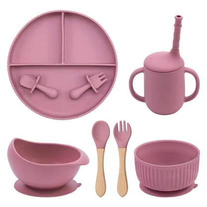 Baby Weaning Silicone Plate Bowl Set with Utensils and Cup