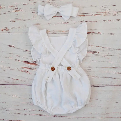 Pretty Organic Cotton Summer Playsuit for Girls