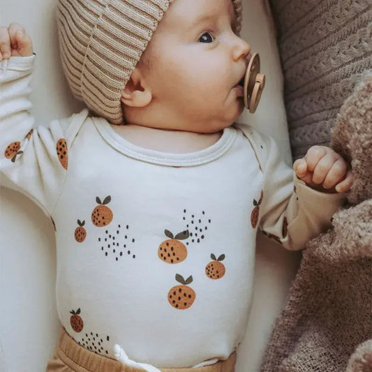Little Clementine Playful Elegance Long Sleeve Bodysuit