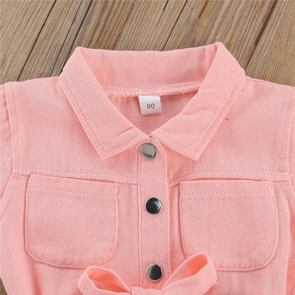 Stylish Girl's V-Neck Cotton Jumpsuit