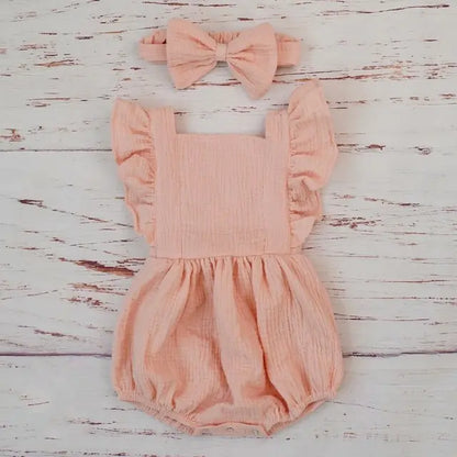 Pretty Organic Cotton Summer Playsuit for Girls