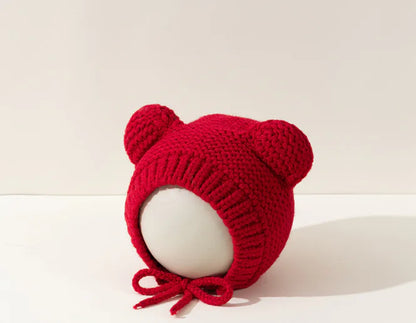 Knitted Winter Baby Beanie with Cute Bear Ears – Cozy and Adorable Hat for Baby Boys and Girls