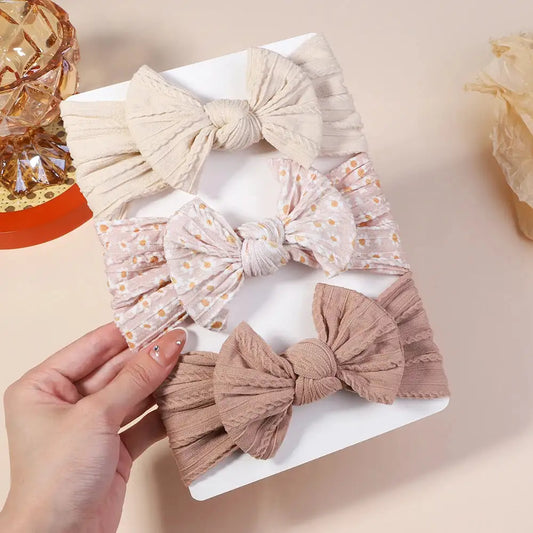3-Piece Cable Knit Baby Headbands Set for Girls