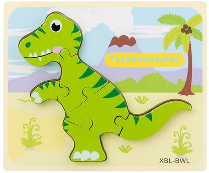 Wooden Dinosaur 3D Puzzle - T-Rex Model for Creative Fun and Learning