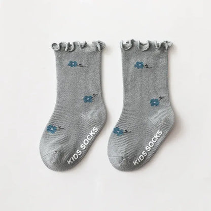 Set of 3 Pairs of Anti-Slip Children's Socks – Soft Cotton, Comfortable & Safe for Boys and Girls