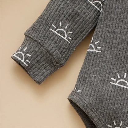 Cozy Cotton Baby Bodysuit & Elastic Pants Set for Boys