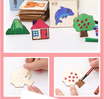 Wooden Drawing Template Set – 20-Piece Creative Art Kit for Kids