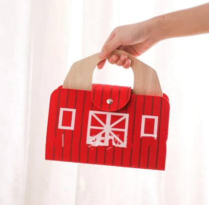 Barn Themed Wooden Building Blocks - Educational Toy Set