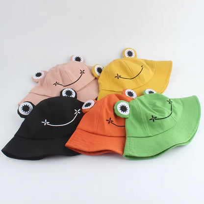 Frog Bucket Hat – Cute Cartoon Design, Lightweight Cotton, Sun Protection