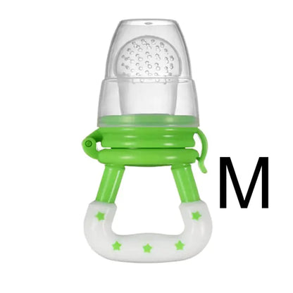 Squeeze Bottle Feeder – One-Handed Feeding with Reusable Silicone Spoon and Fruit Nibbler