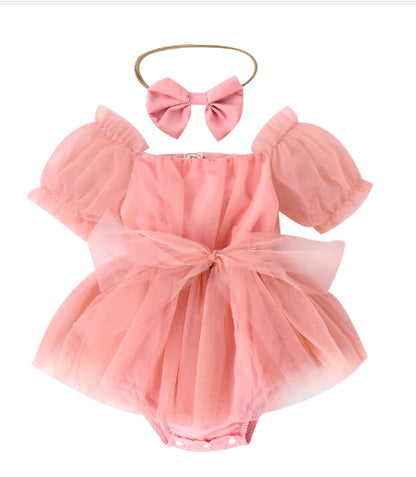 Charming Princess Party Dress with Ruffles and Bows