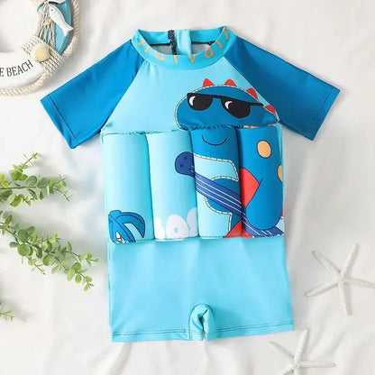 Splash & Play: Cartoon Float Rash Guard Swimsuit