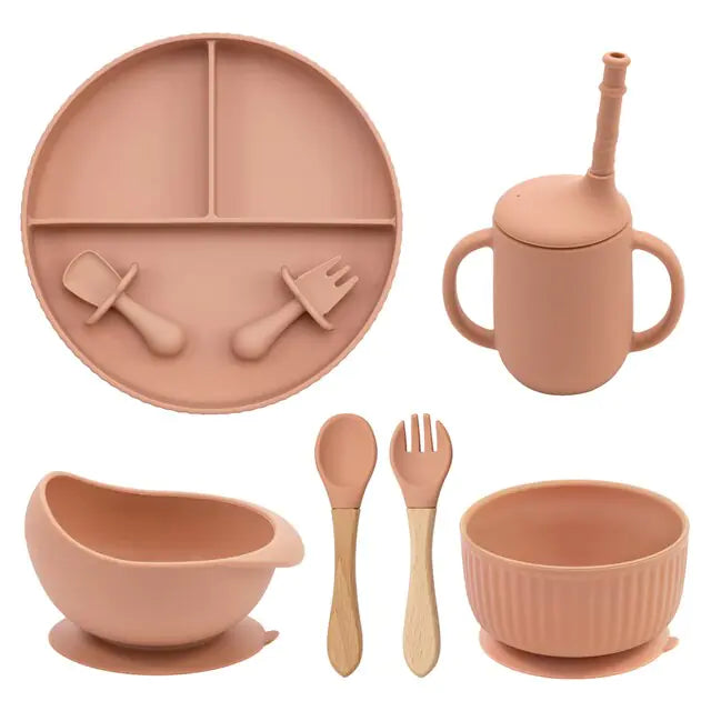 Baby Weaning Silicone Plate Bowl Set with Utensils and Cup