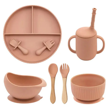 Baby Weaning Silicone Plate Bowl Set with Utensils and Cup