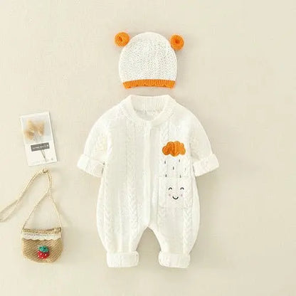 Charming Baby Crochet Romper – Soft Cotton, Playful Design