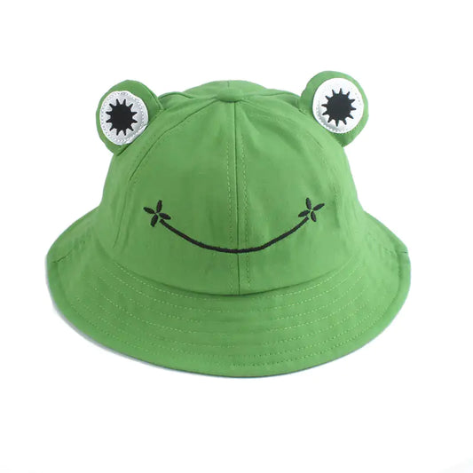 Frog Bucket Hat – Cute Cartoon Design, Lightweight Cotton, Sun Protection
