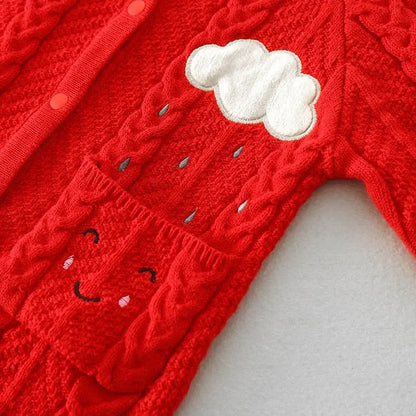 Charming Baby Crochet Romper – Soft Cotton, Playful Design