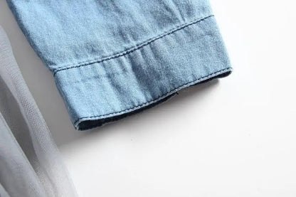 Long-Sleeve Denim Tutu Dress for Girls
