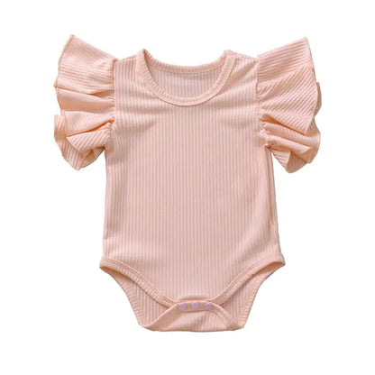 Soft Ruffled Sleeve Baby Girl Bodysuit