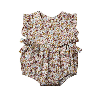 Floral Ruffle Summer Romper for Girls