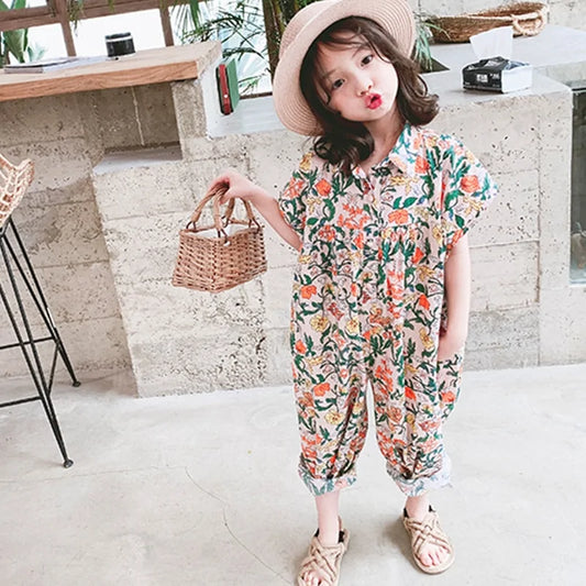 Vibrant Floral Summer Pants for Kids