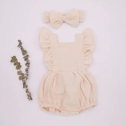 Pretty Organic Cotton Summer Playsuit for Girls