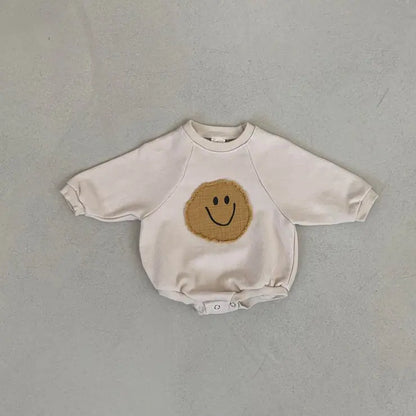 Smiley Face Cozy Cotton Romper for Baby