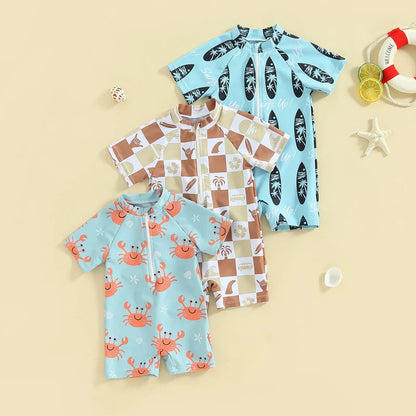 Sun-Safe Toddler Boys' Rash Guard Swimsuit