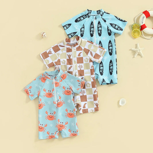 Sun-Safe Toddler Boys' Rash Guard Swimsuit