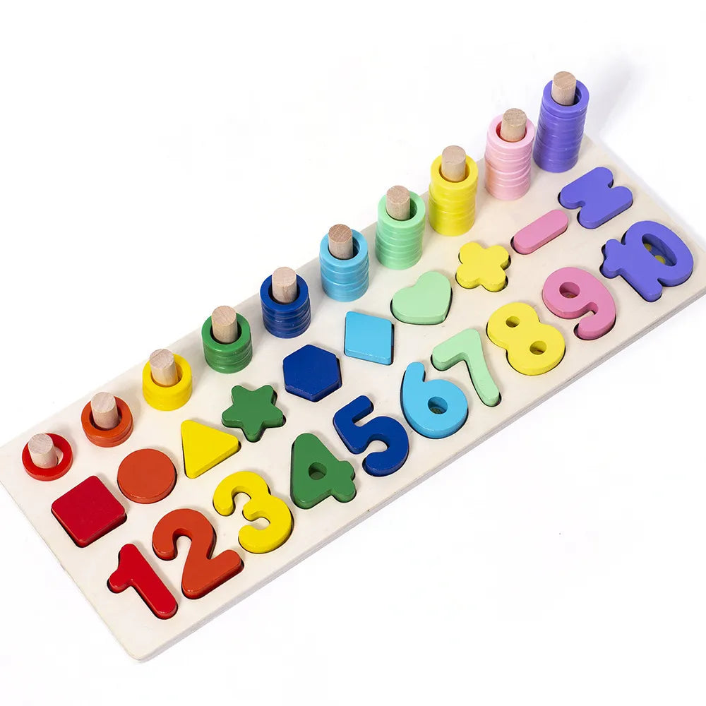3-in-1 Wooden Matching Puzzle Toy