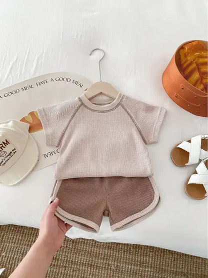 Cute Cotton Outdoor T-shirt and Short Outdoor Set for Boys