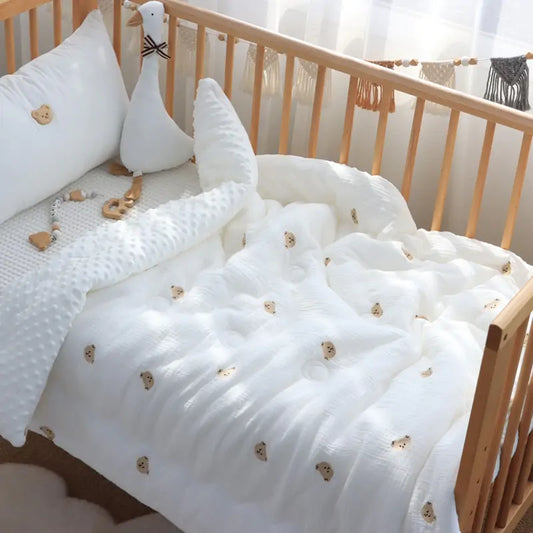 Winter Baby Duvet with Filler – Cozy Muslin Cotton & Embroidered Design