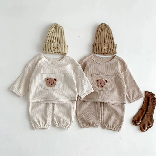 Bear Waffle Texture Toddler Comfort Set