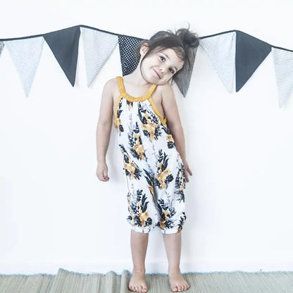 Sleeveless Yellow Floral Play Romper